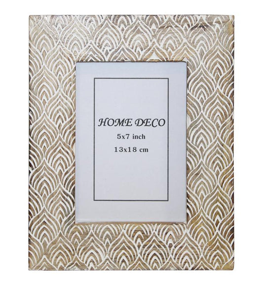 Abstract Patterned Mango Wood Picture Frame