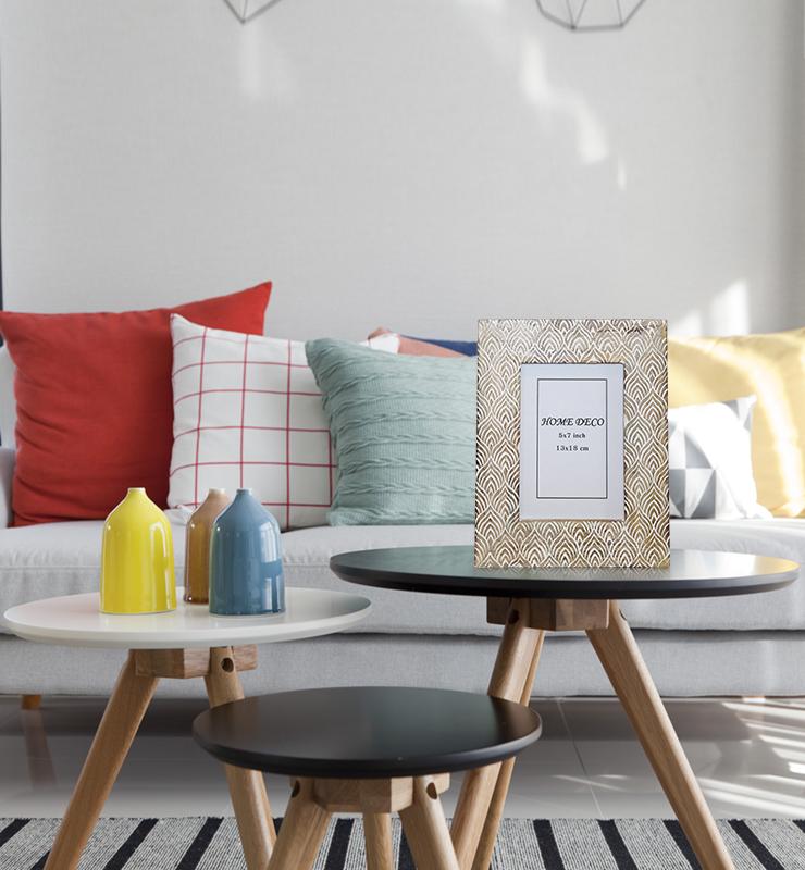 Abstract Patterned Mango Wood Picture Frame