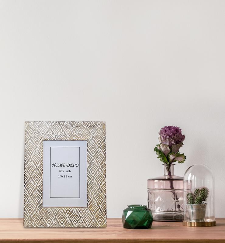 Abstract Patterned Mango Wood Picture Frame