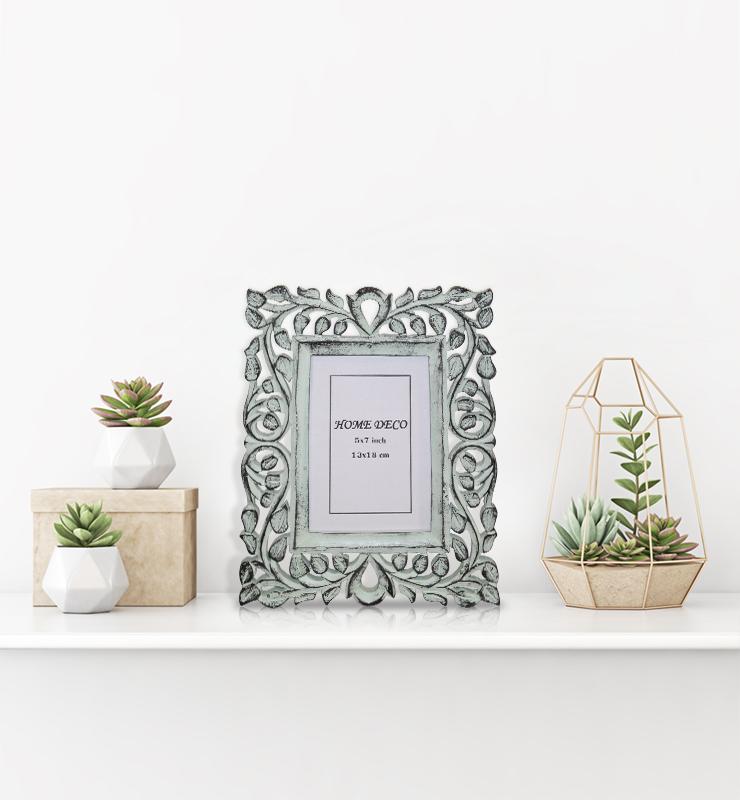 Hand-carved Negative Space Trellis Picture Frame