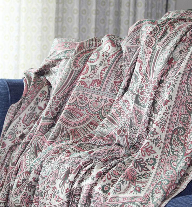 Vintage Floral Wool Throw - Little Elephant