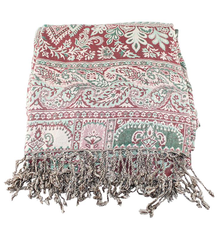 Vintage Floral Wool Throw - Little Elephant
