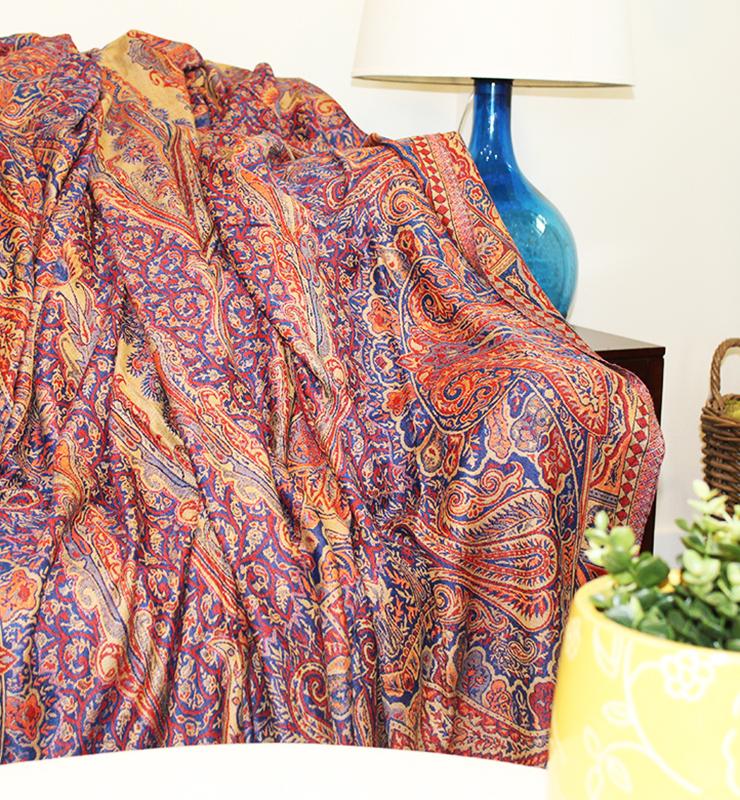 Paisley Wool Throw - Little Elephant