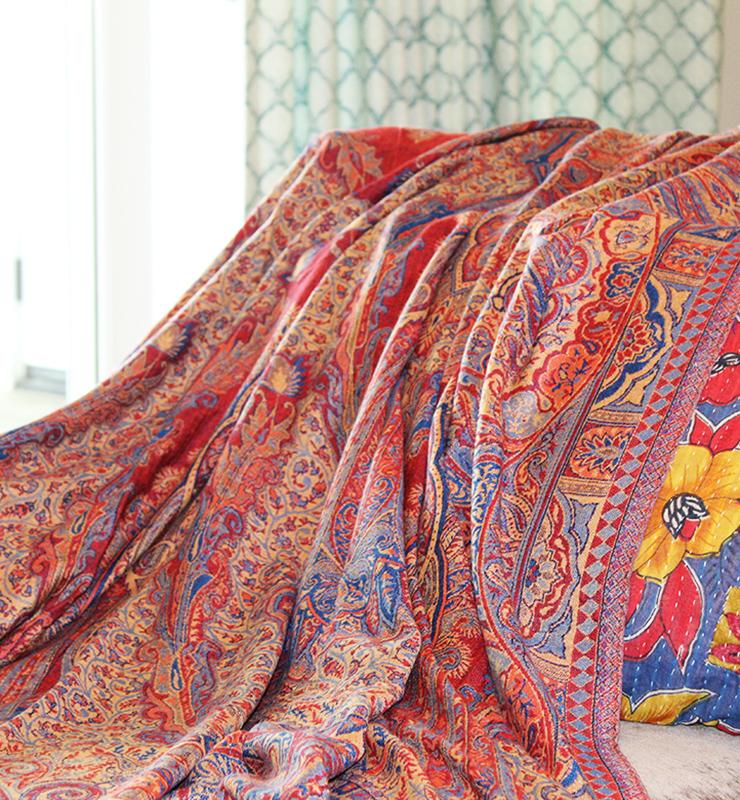 Paisley Wool Throw - Little Elephant