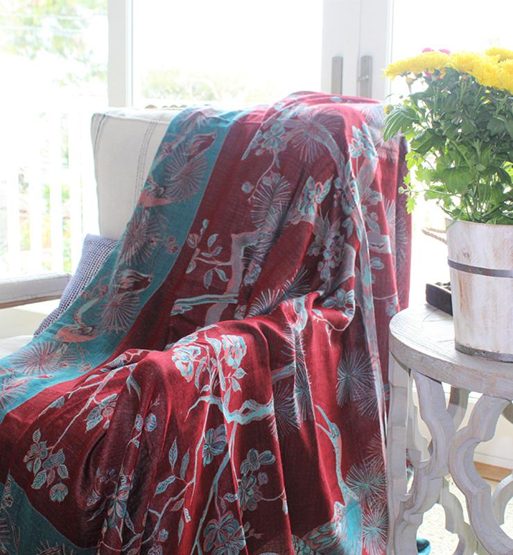 Artisan Crafted Silk Throw - Maroon - Little Elephant