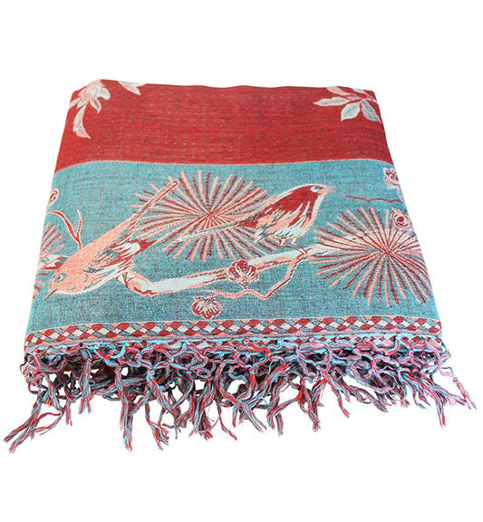 Artisan Crafted Silk Throw - Maroon - Little Elephant