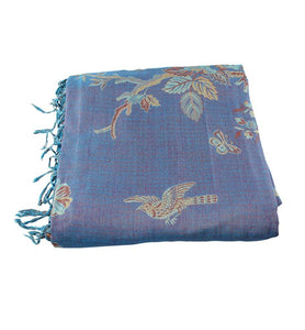 Artisan Crafted Silk Throw - Blue - Little Elephant
