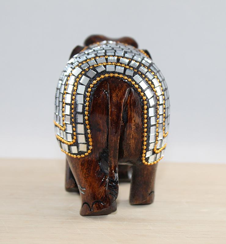 Glass Mosaic Wooden Elephant - Little Elephant